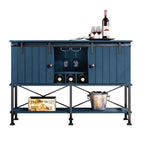 52 inch Wine Cabinet with Barn Door & Adjustable Shelves - 52  W x 38  D x 15.5  H