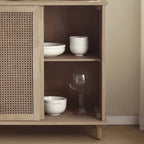 Art Leon Accent Natural Cane Rattan Sideboard Buffet Storage Cabinet (Set of 2)