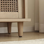 Art Leon Accent Natural Cane Rattan Sideboard Buffet Storage Cabinet (Set of 2)