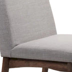 Lee Set of 2 Modern Wood Dining Chairs, Cushioned Seats, Tapered Legs, Gray