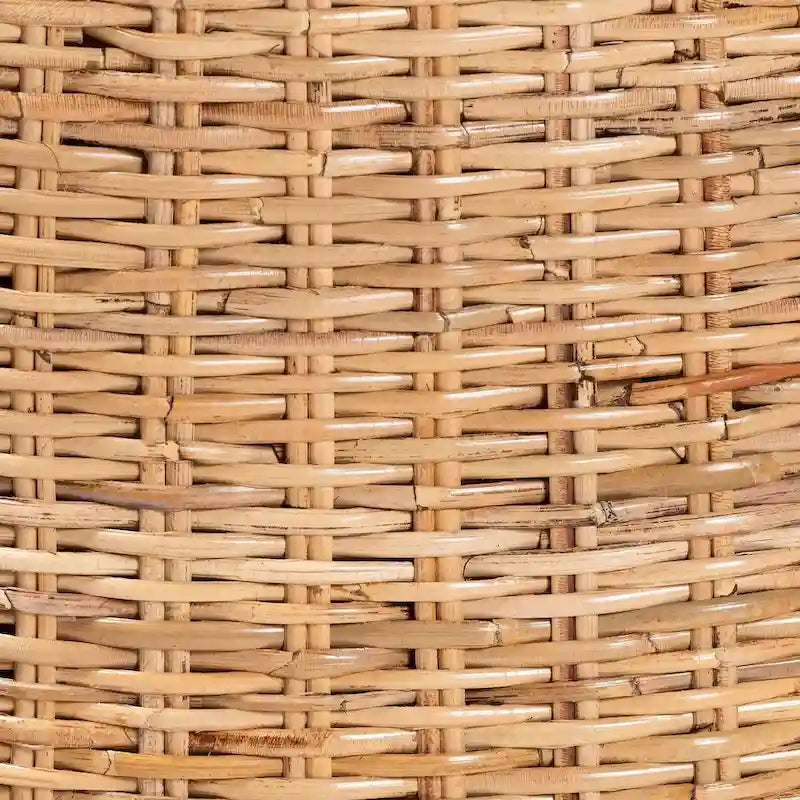 bali & pari Rowen Bohemian Light Honey Kubu Rattan and Mahogany Wood Dining Chair