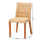 bali & pari Rowen Bohemian Light Honey Kubu Rattan and Mahogany Wood Dining Chair