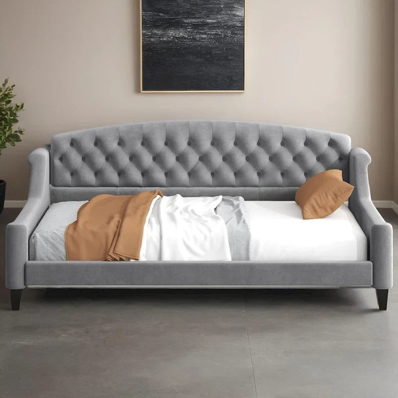 Full Size Modern Luxury Tufted Button Daybed,Multifunctional Design,No Box Spring Required