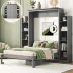 Queen Size Murphy Bed with Shelves