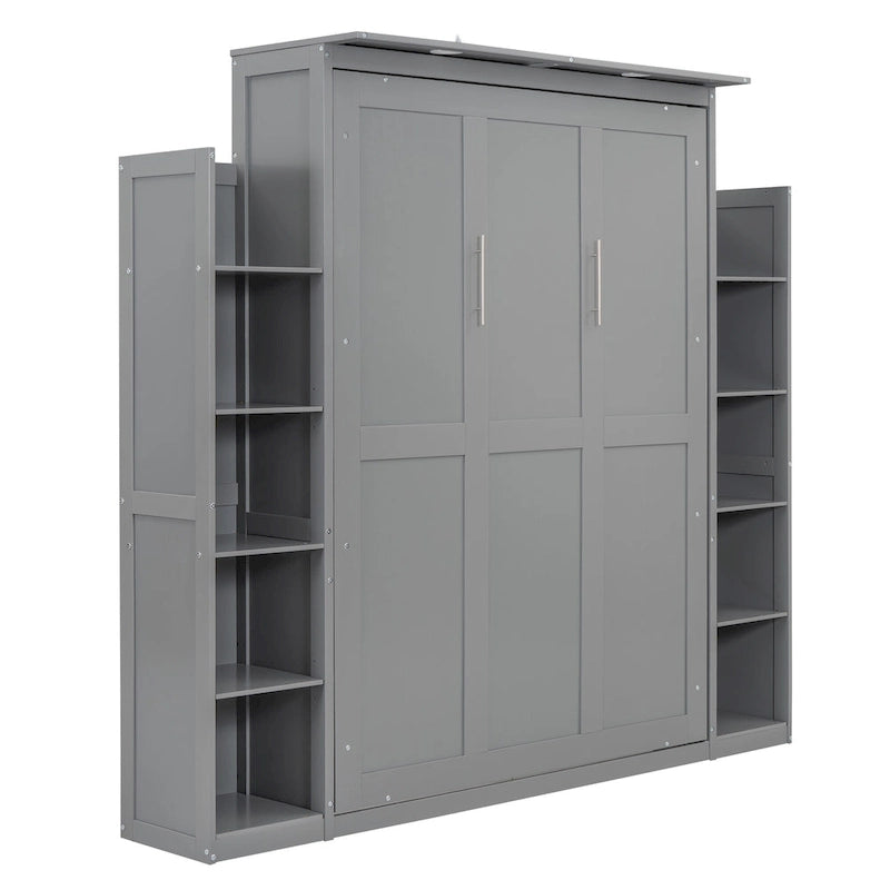 Queen Size Murphy Bed with Shelves