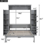Queen Size Murphy Bed with Shelves