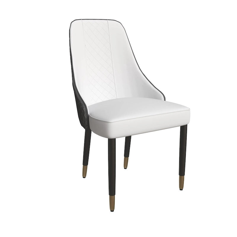 Allure Dining Chairs with Fabric/Leather Seat and Black Oak Wood Legs by LeisureMod