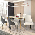 Allure Dining Chairs with Fabric/Leather Seat and Black Oak Wood Legs by LeisureMod