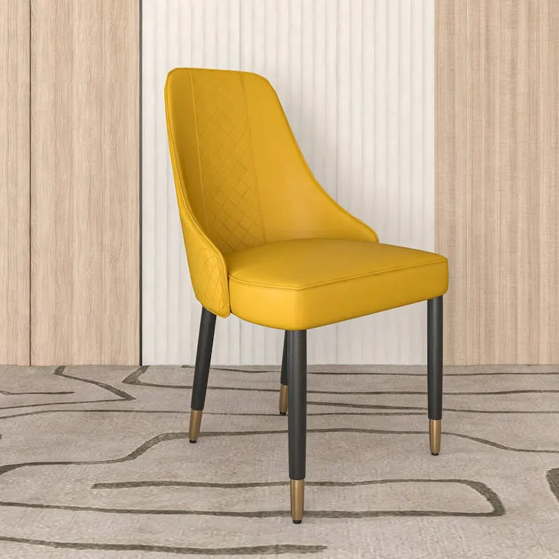 Allure Dining Chairs with Fabric/Leather Seat and Black Oak Wood Legs by LeisureMod
