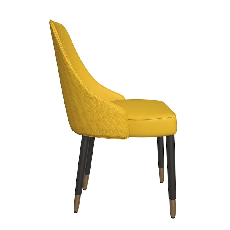 Allure Dining Chairs with Fabric/Leather Seat and Black Oak Wood Legs by LeisureMod