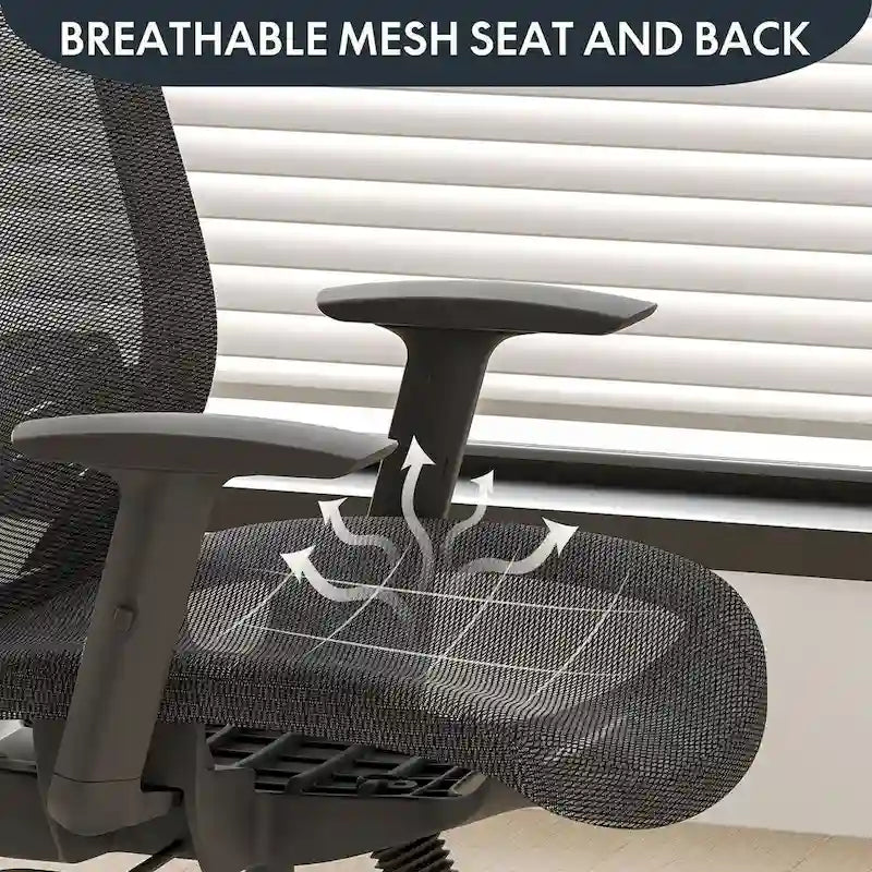 FlexiSpot Ergonomic Office Desk Chair 360 Swivel Height Adjustable Mesh Chair Adjustable Headrest, Lumbar Support, Armrest