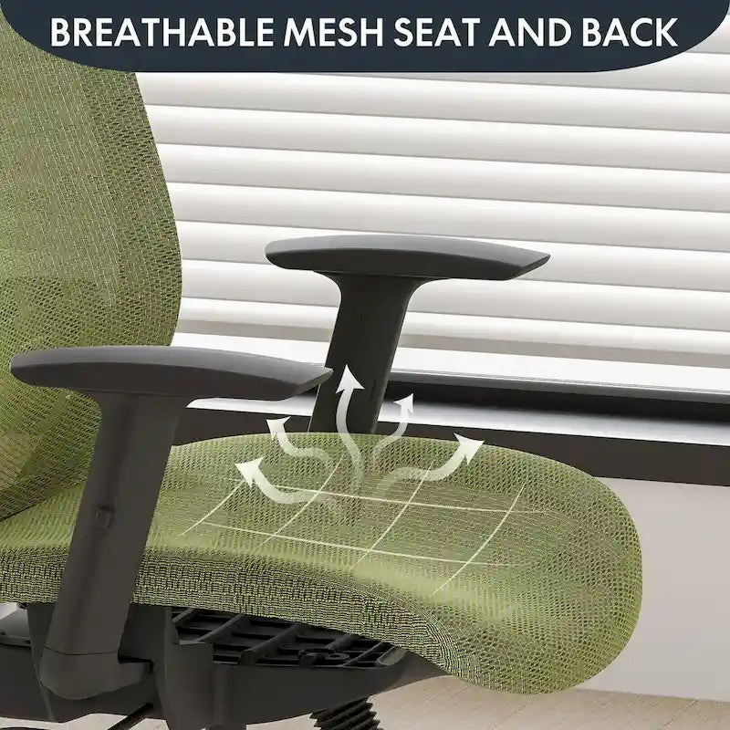 FlexiSpot Ergonomic Office Desk Chair 360 Swivel Height Adjustable Mesh Chair Adjustable Headrest, Lumbar Support, Armrest