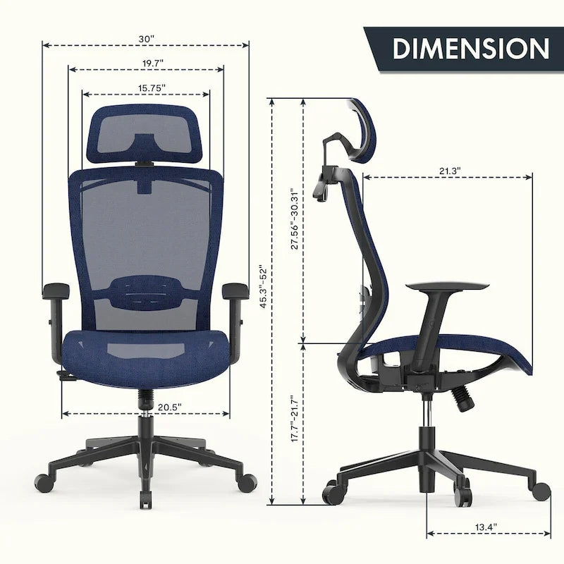 FlexiSpot Ergonomic Office Desk Chair 360 Swivel Height Adjustable Mesh Chair Adjustable Headrest, Lumbar Support, Armrest