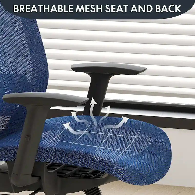 FlexiSpot Ergonomic Office Desk Chair 360 Swivel Height Adjustable Mesh Chair Adjustable Headrest, Lumbar Support, Armrest