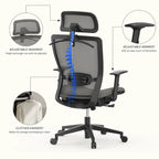 FlexiSpot Ergonomic Office Desk Chair 360 Swivel Height Adjustable Mesh Chair Adjustable Headrest, Lumbar Support, Armrest