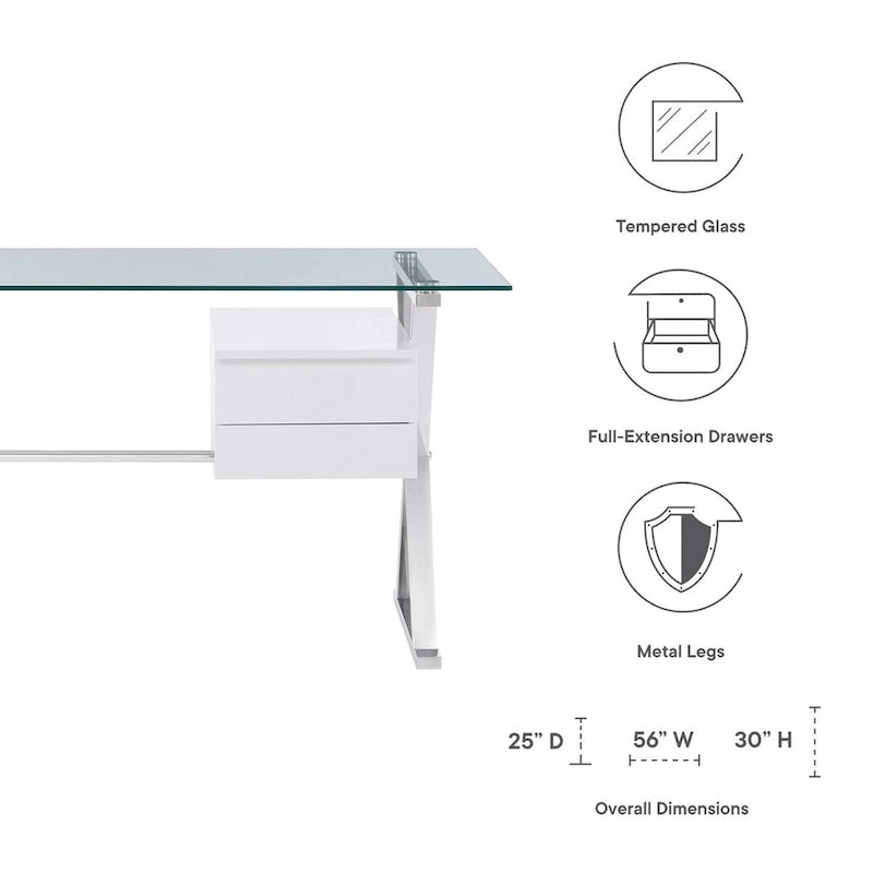 Sector 56  Glass Top Glass Office Desk
