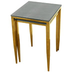 Wrightwood Nesting Tables, Faux Shagreen with Gold Metal, 2 Piece Set