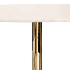 30 Inch Round Marble Top Modern Dining Table, White and Gold