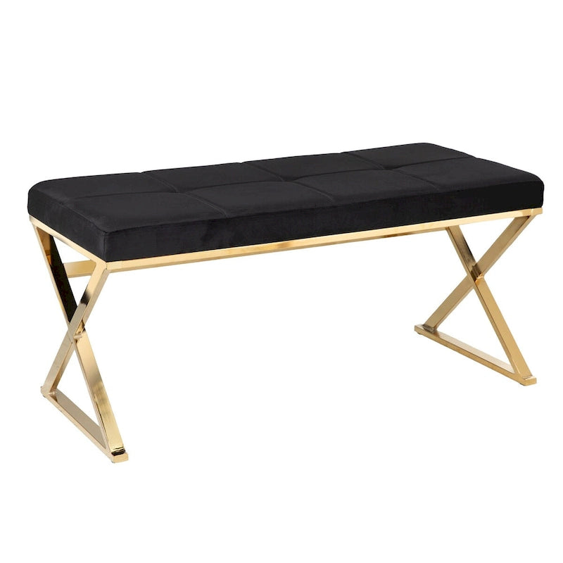 SEI Furniture Tormayne Velvet Entryway Bench