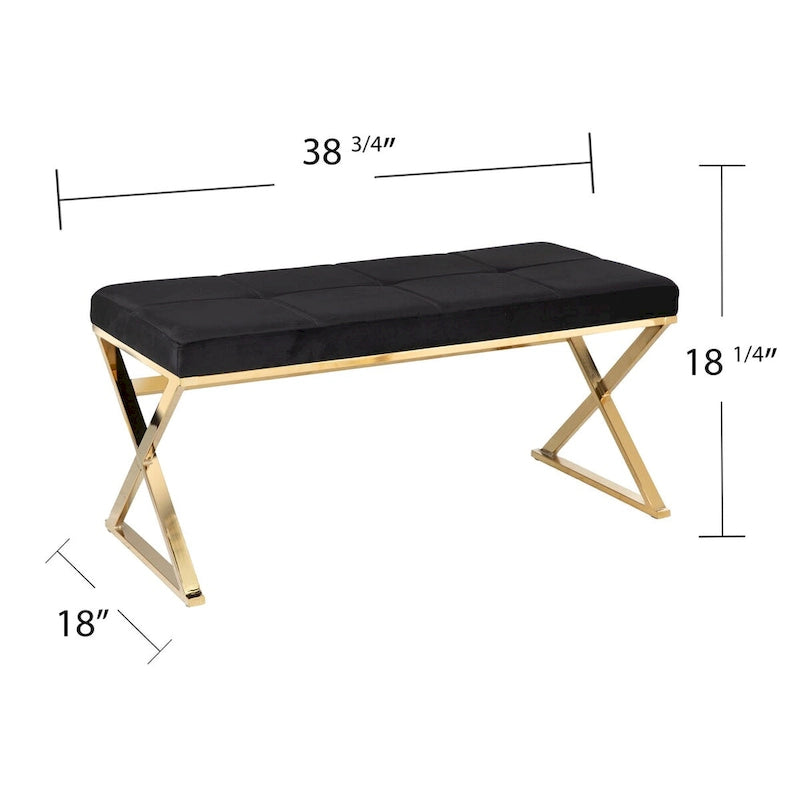 SEI Furniture Tormayne Velvet Entryway Bench