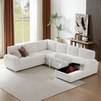 Oversized Modular Corduroy Upholstered Storage Sectional Sofa