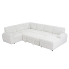 Oversized Modular Corduroy Upholstered Storage Sectional Sofa