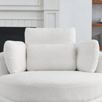 39 W Oversized Swivel Chair,moon storage ottoman,Loveseat Circle Swivel Barrel Chairs Cuddle Sofa Lounger Armchair,4 Pillows