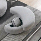 39 W Oversized Swivel Chair,moon storage ottoman,Loveseat Circle Swivel Barrel Chairs Cuddle Sofa Lounger Armchair,4 Pillows