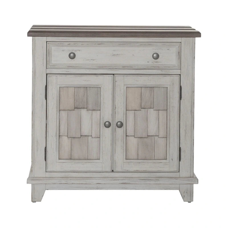 River Place Riverstone White & Tobacco Accent Cabinet