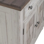 River Place Riverstone White & Tobacco Accent Cabinet