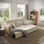 98.43  Modern Minimalist  L  Shape Sofa BedAnti-scratch and Water-proof, Solid Wood Frame