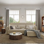 98.43  Modern Minimalist  L  Shape Sofa BedAnti-scratch and Water-proof, Solid Wood Frame