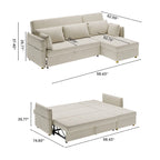 98.43  Modern Minimalist  L  Shape Sofa BedAnti-scratch and Water-proof, Solid Wood Frame