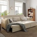 98.43  Modern Minimalist  L  Shape Sofa BedAnti-scratch and Water-proof, Solid Wood Frame
