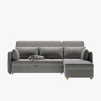 98.43  Modern Minimalist  L  Shape Sofa BedAnti-scratch and Water-proof, Solid Wood Frame