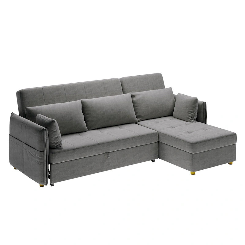 98.43  Modern Minimalist  L  Shape Sofa BedAnti-scratch and Water-proof, Solid Wood Frame
