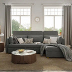 98.43  Modern Minimalist  L  Shape Sofa BedAnti-scratch and Water-proof, Solid Wood Frame