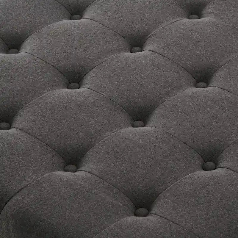Large Square Storage Ottoman Upholstered Button Tufted Coffee Table - 30 W x 30 D x 18 H.