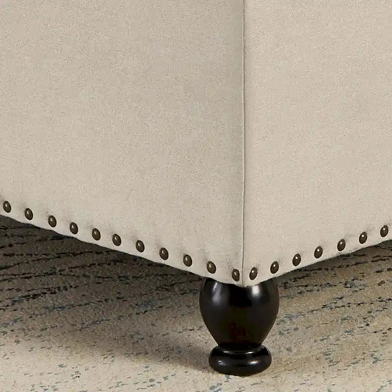 Large Square Storage Ottoman Upholstered Button Tufted Coffee Table - 30 W x 30 D x 18 H.