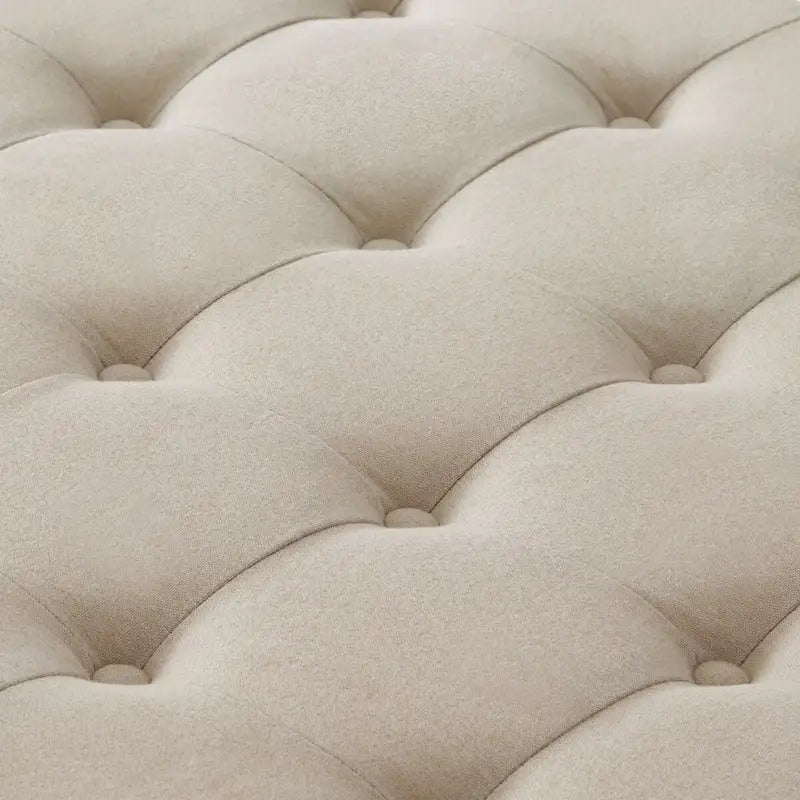 Large Square Storage Ottoman Upholstered Button Tufted Coffee Table - 30 W x 30 D x 18 H.