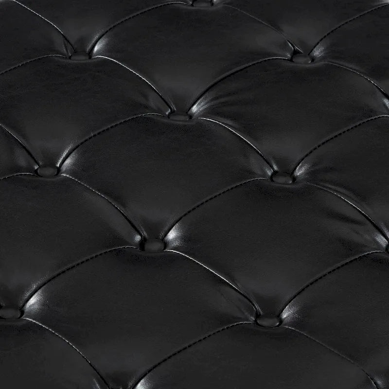 Large Square Storage Ottoman Upholstered Button Tufted Coffee Table - 30 W x 30 D x 18 H.