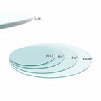 36  Inch Round Tempered Glass Table Top Clear Glass 1/4  Inch Thick Flat Polished Edge