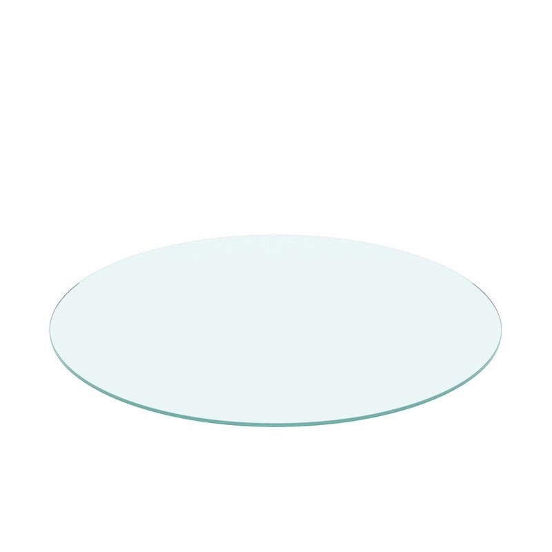 36  Inch Round Tempered Glass Table Top Clear Glass 1/4  Inch Thick Flat Polished Edge