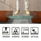 36  Inch Round Tempered Glass Table Top Clear Glass 1/4  Inch Thick Flat Polished Edge