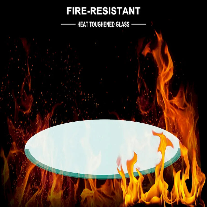 36  Inch Round Tempered Glass Table Top Clear Glass 1/4  Inch Thick Flat Polished Edge