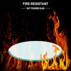 36  Inch Round Tempered Glass Table Top Clear Glass 1/4  Inch Thick Flat Polished Edge