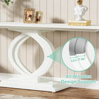 White Farmhouse Console Table for Living Room