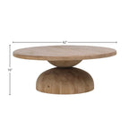Balak Round Modern Hourglass Coffee Table, Natural Pine
