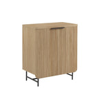 Modern Scandi Fluted-Door Storage Console for Living Room, Bedroom and Office - Coastal Oak