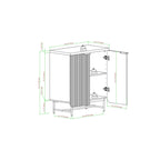 Modern Scandi Fluted-Door Storage Console for Living Room, Bedroom and Office - Coastal Oak